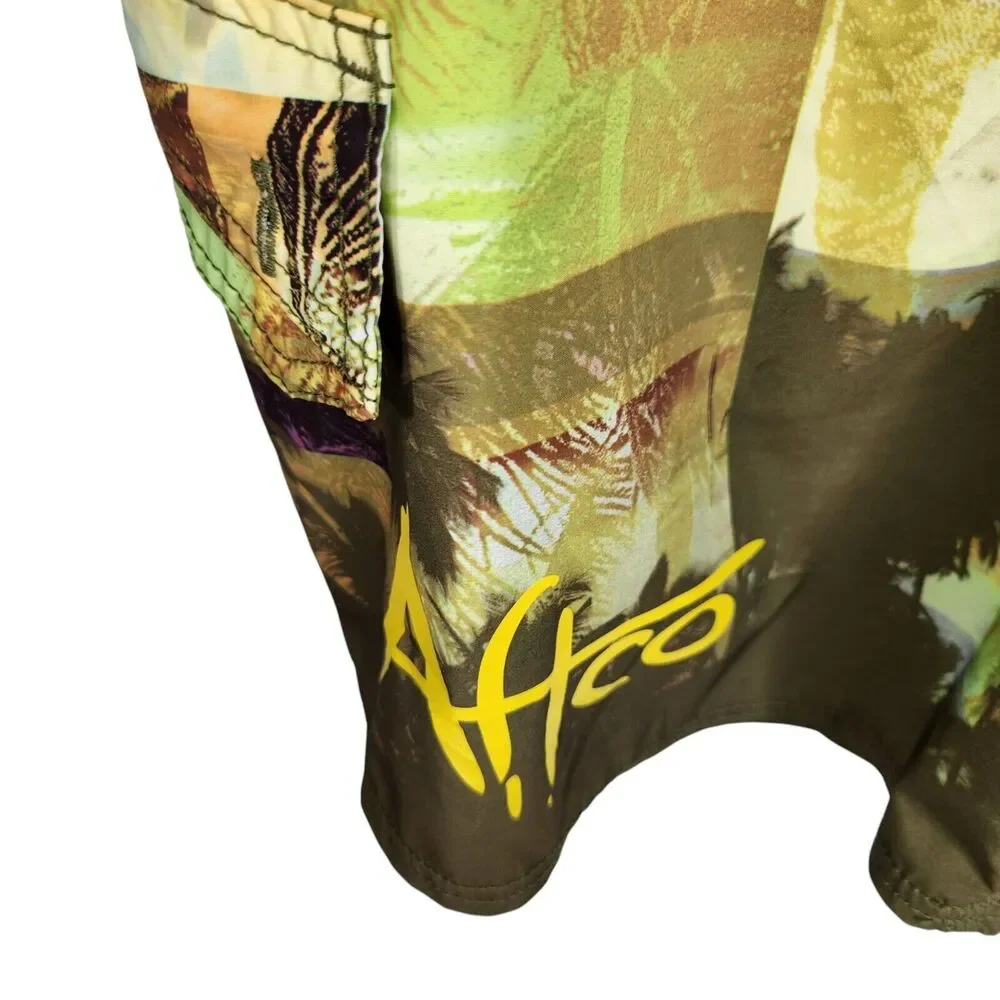 AFTCO Mens Size 36 Surf Swim Fishing Board Shorts Drawstring‎ Tropical Print 8